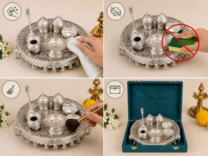 How to Clean a Silver Pooja Thali