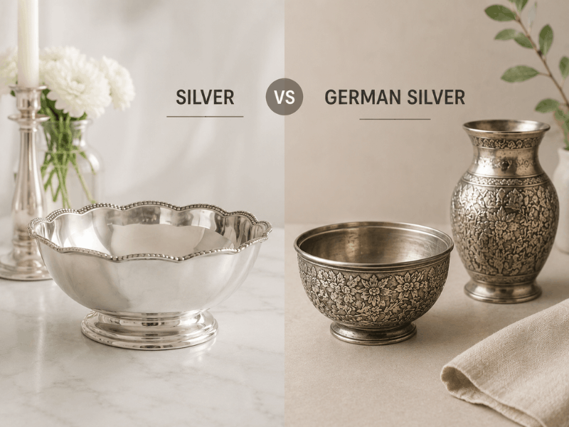 Silver vs German silver for Home Decor